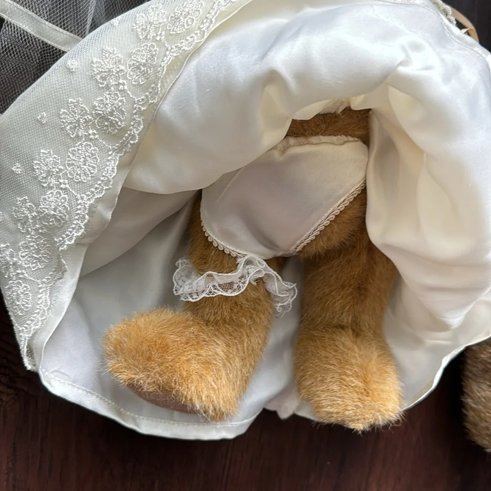 BOYDS BEARS MRS MR EVERLOVE WEDDING MARRIAGE COUPLE GOWN VEIL TUX GARTER PLUSH